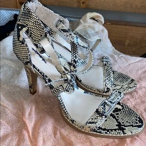 Snake print heels